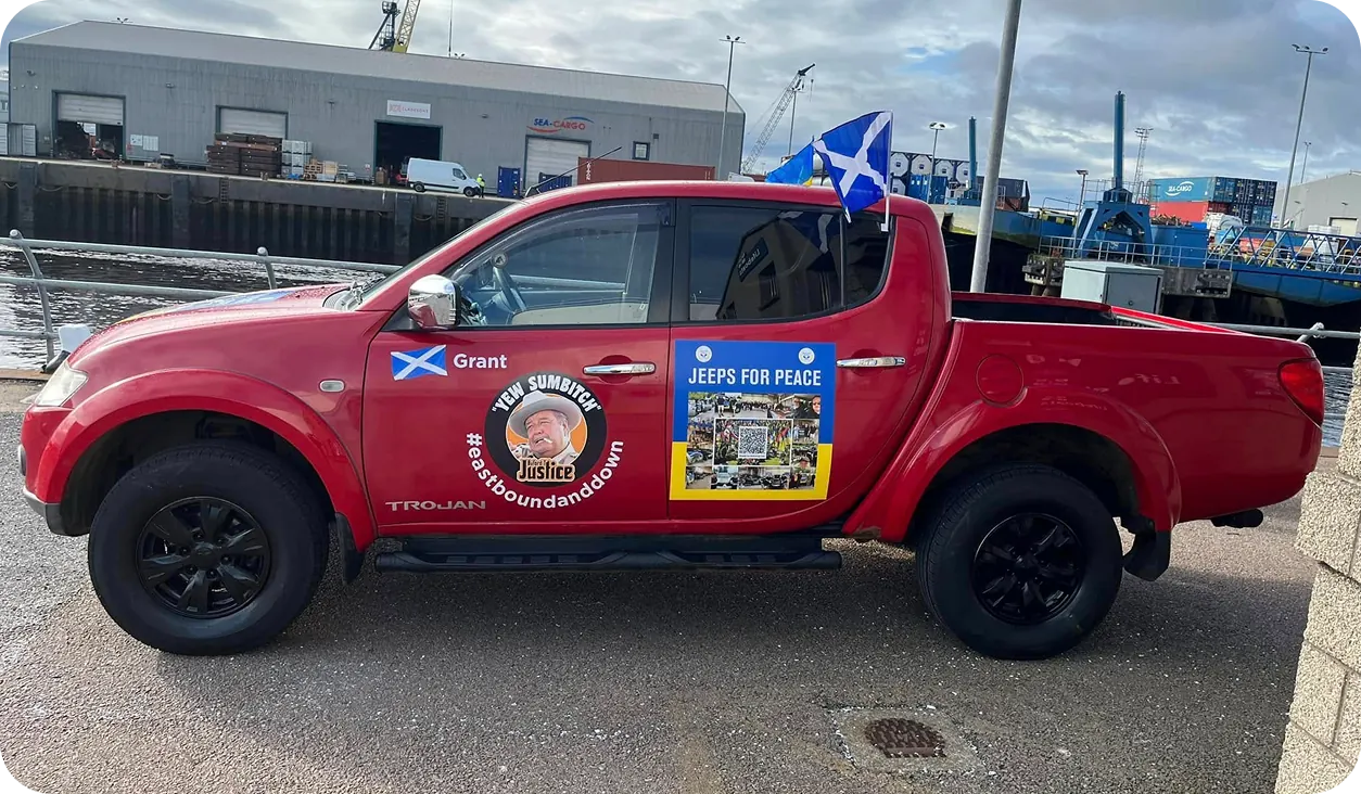 Jeeps for Peace convoy vehicle