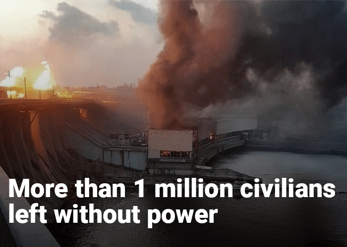Ukraine war: Five dead and a million without power after wave of Russian strikes